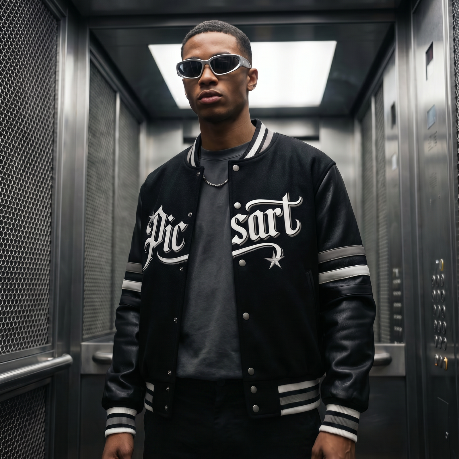 Rockstar Varsity Jacket - Black & White